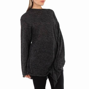 Ys Asymmetric Gathered Jumper, Brand Size 2 (Medium) Microfiber Insulation Essential Wardrobe