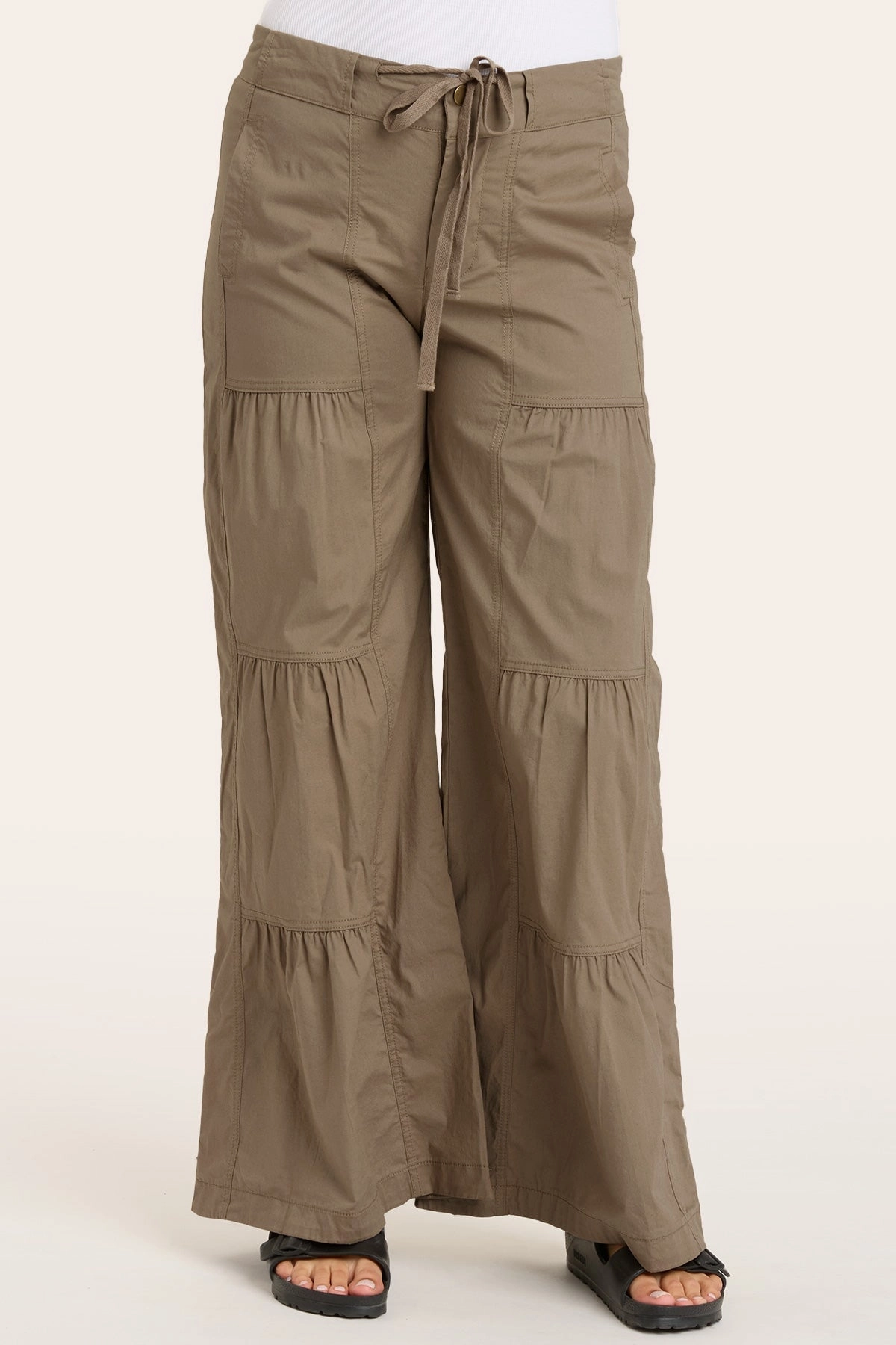 Cozy Casual Comfortable Fit Look Terraced Wide Leg Pant