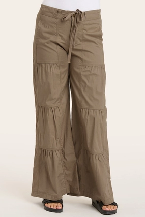 Relaxed Wear Wool blend Terraced Wide Leg Pant