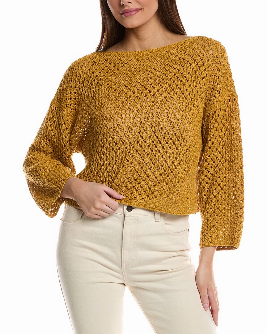 Lafayette 148 New York Open Stitch Linen-Blend Sweater Basic Layering