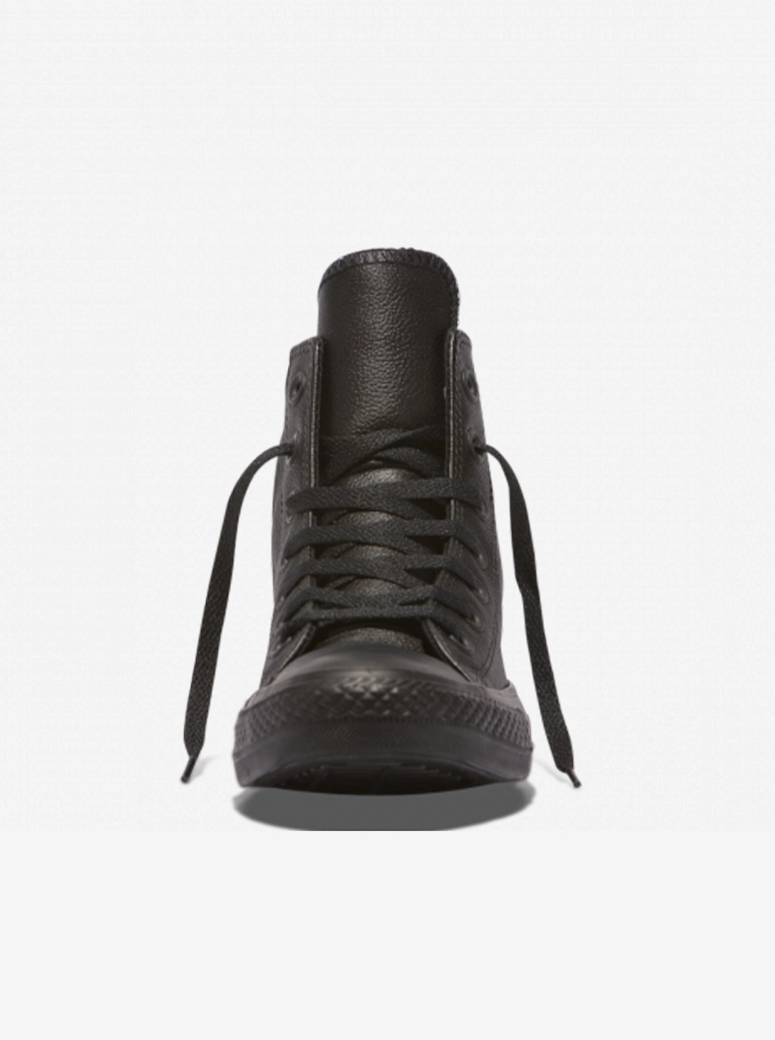 All Star Leather High Black Mono Unisex Clean Stitching