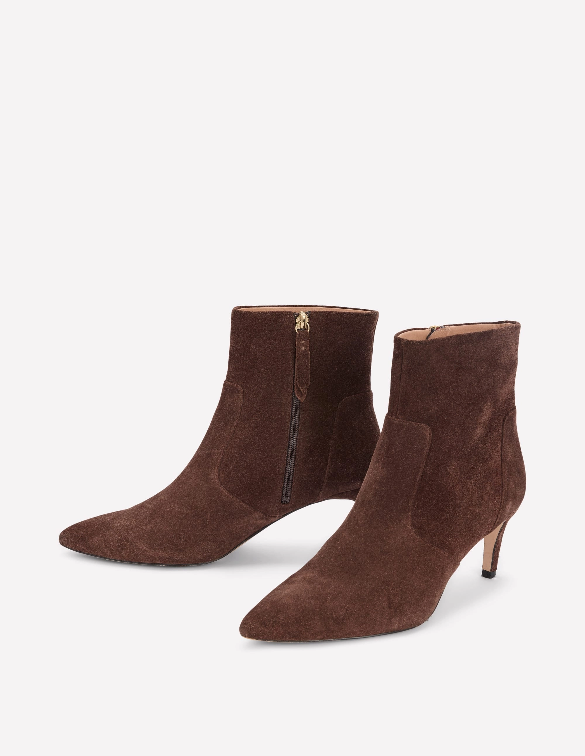 Mid Cut Mid Heel Ankle Boots-Bitter Chocolate