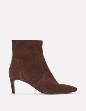 Strong material Mid Heel Ankle Boots-Bitter Chocolate