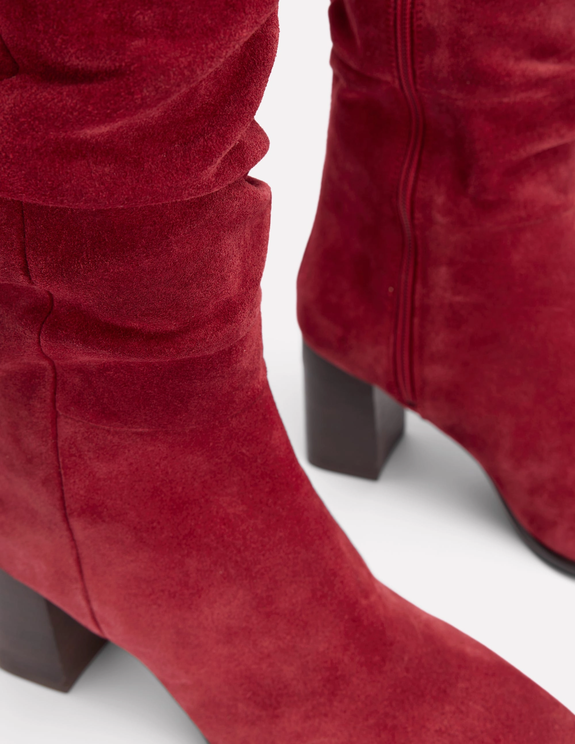 Grippy Outsole Adventure Seeker Vera Block Heel Point Boots-Red