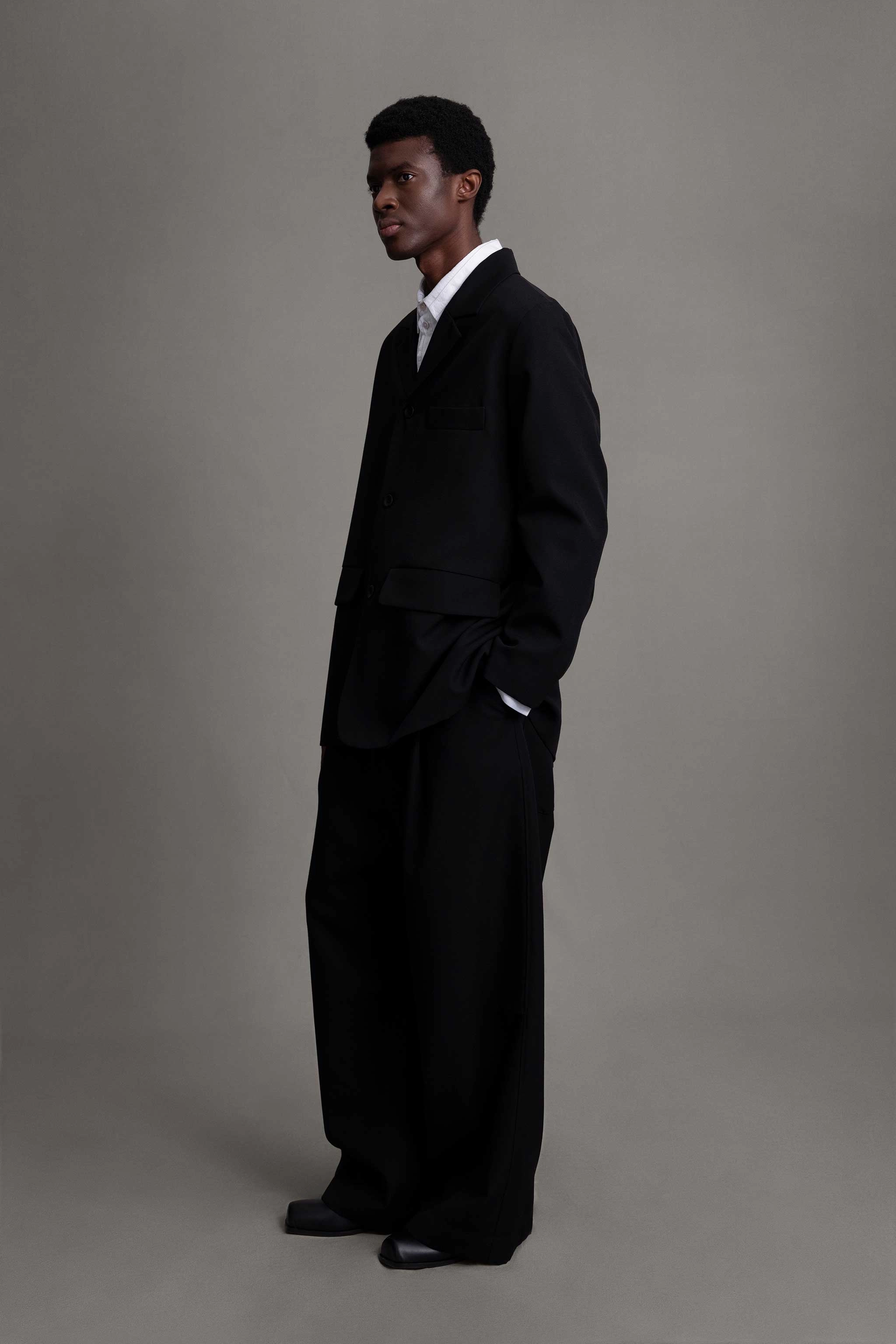 THE POTTER TROUSER / COMPACT SUITING FLINT Weather resistant