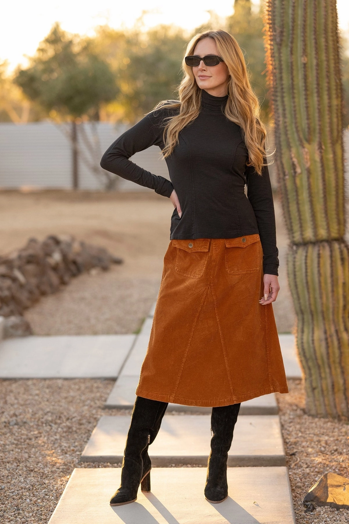 Alto Corduroy Midi Skirt Comfort Mood Cozy Vibe