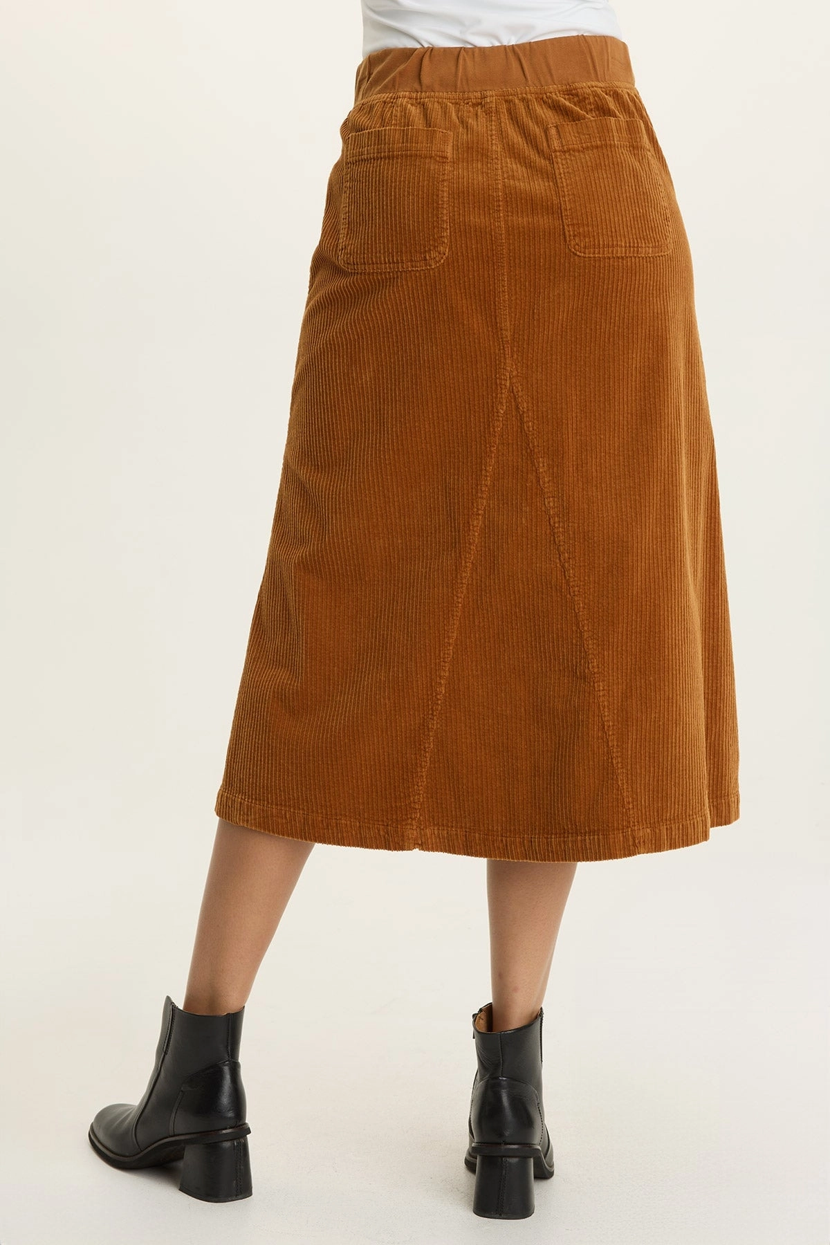 Resort Vacation Lightweight Alto Corduroy Midi Skirt