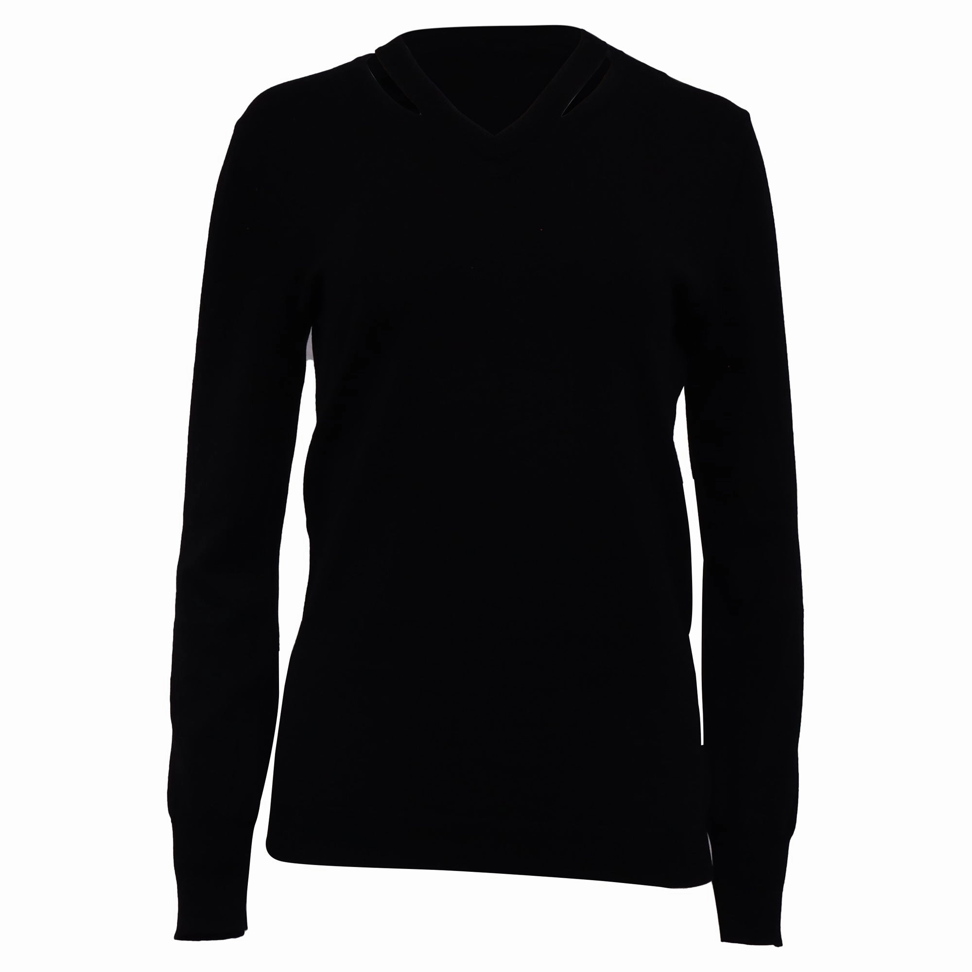 Cozy and Soft Altuzarra Knitted Cutout Sweater in Black Wool