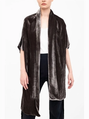 High Twist Yarn Structure Trendy Winter Amari Shrug With Silk Contrast In Java