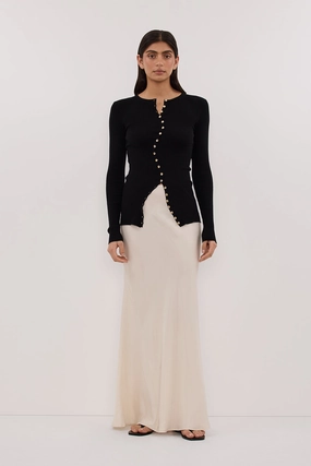 Cold Comfort Soft Layering AMBER BLACK LONG SLEEVE KNIT CARDIGAN