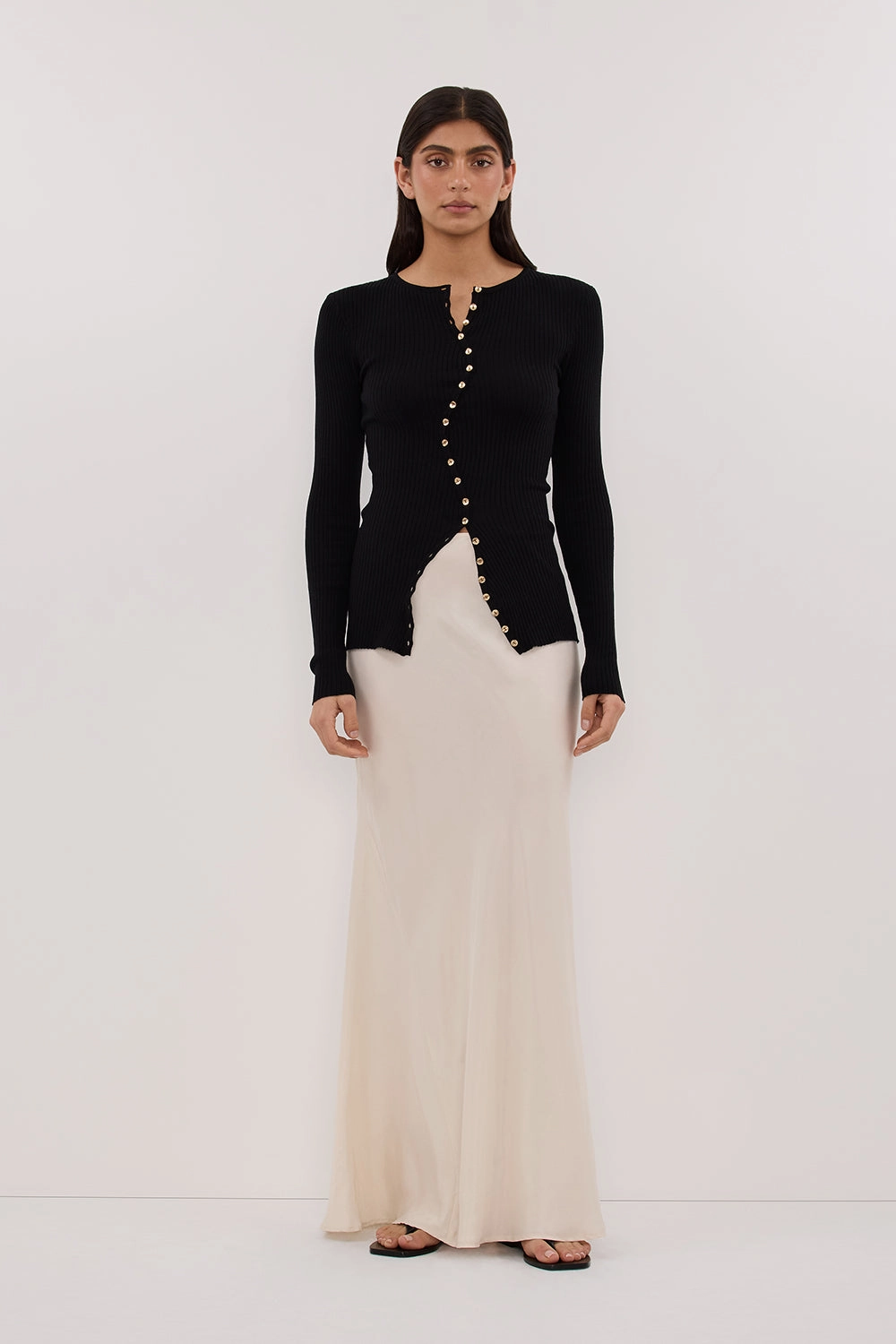 Cold Comfort Soft Layering AMBER BLACK LONG SLEEVE KNIT CARDIGAN
