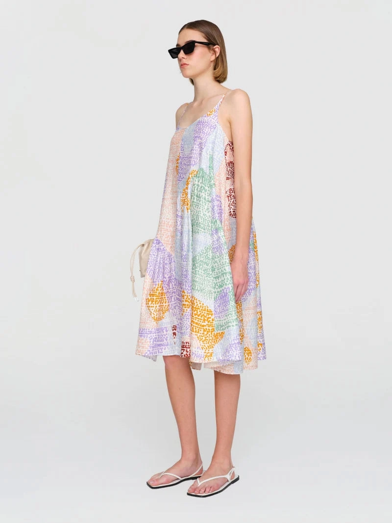 Basic Shape Stylish Line Amber Cupro Dress