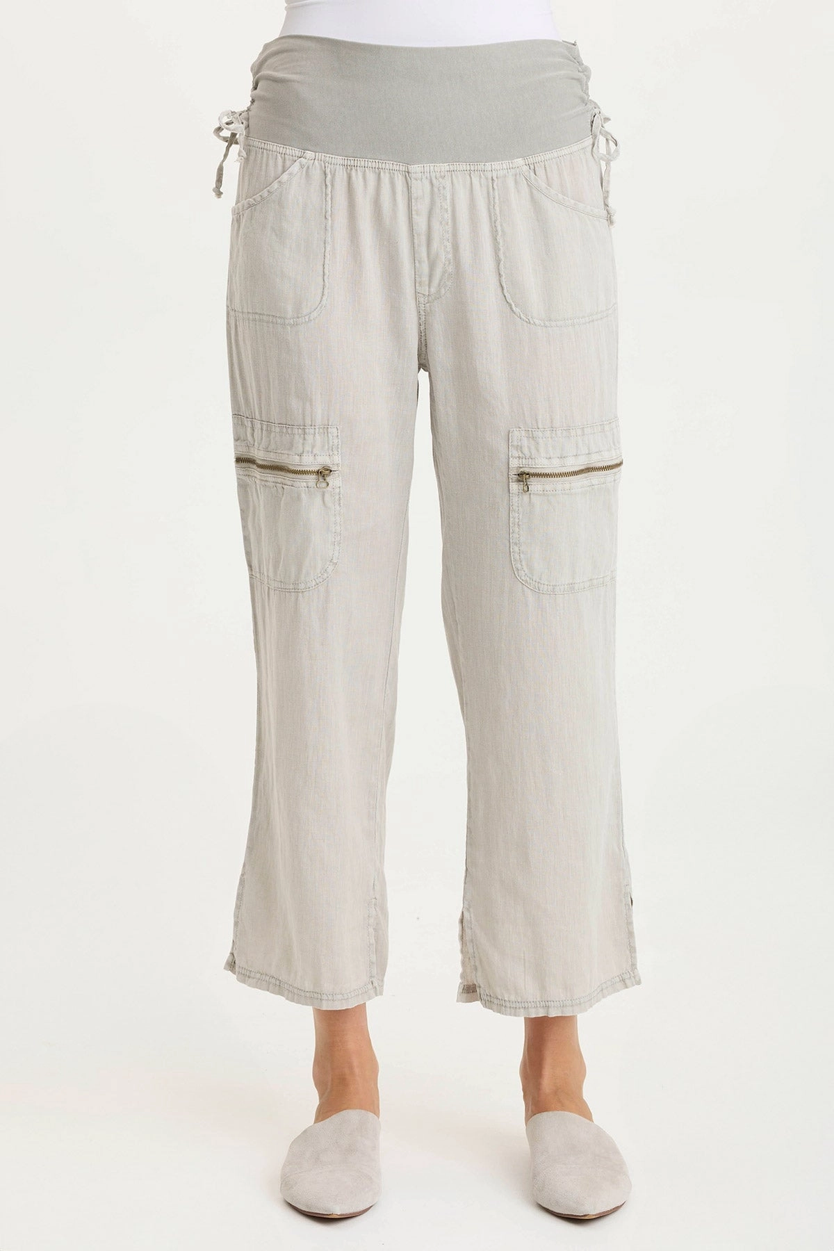 Amica High Waist Linen Cargo Pant Functional Layer ExpandableSidePanels