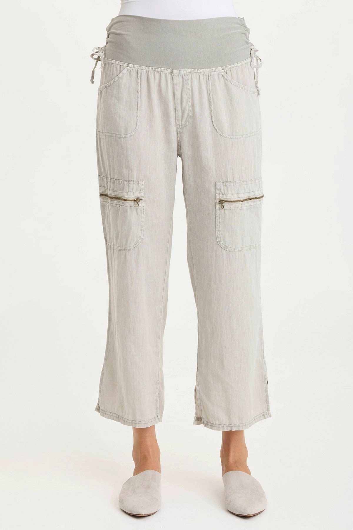 Comfortable Look Wear Everyday Comfort Fit Amica High Waist Linen Cargo Pant