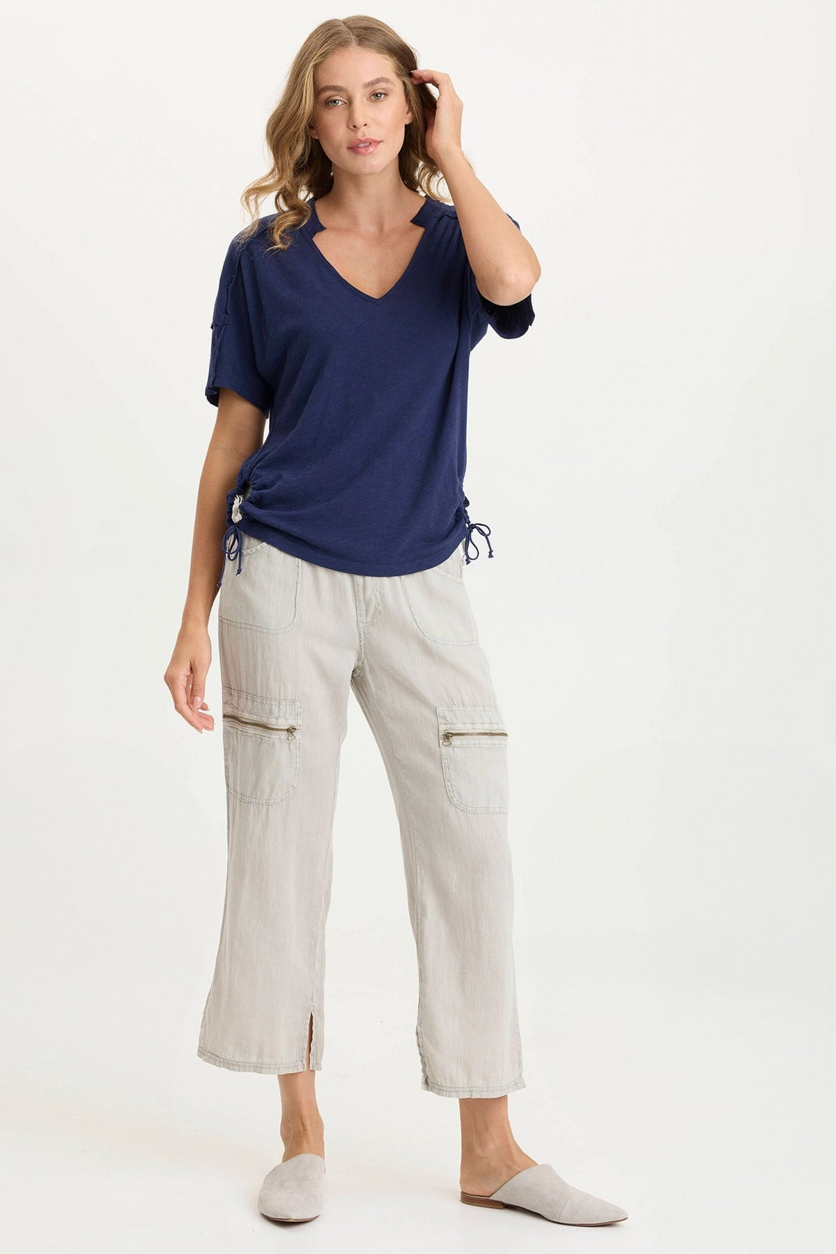 Stretch Ready Amica High Waist Linen Cargo Pant