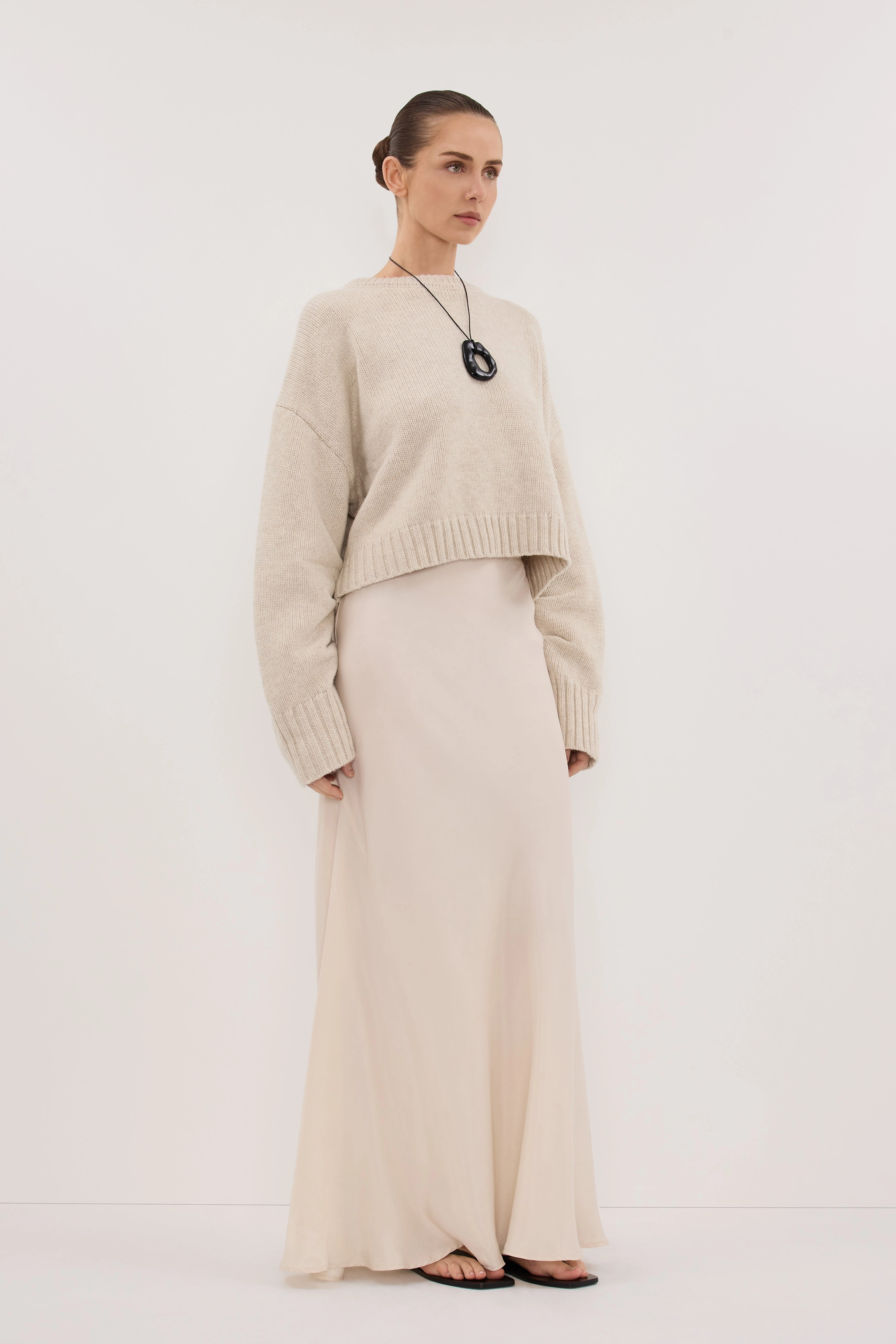 Cozy Appeal Cozy Style Wear AMY CHALK CREW NECK KNIT JUMPER
