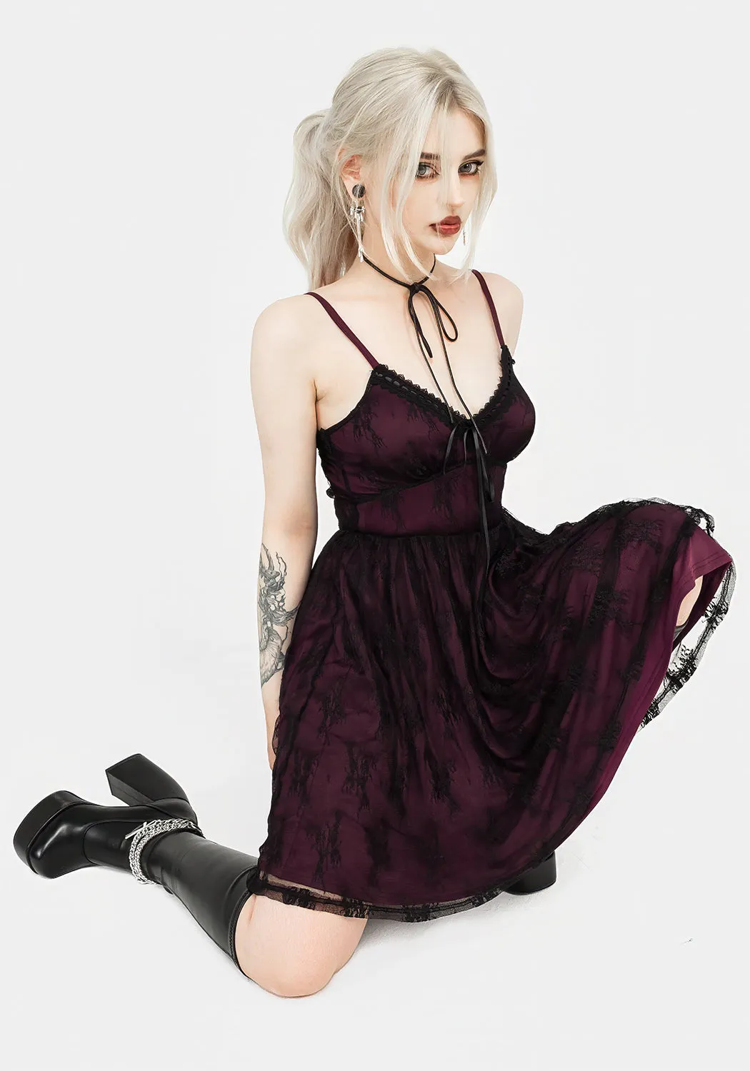 Chic Style Anastasie Stretch Lace Mini Dress