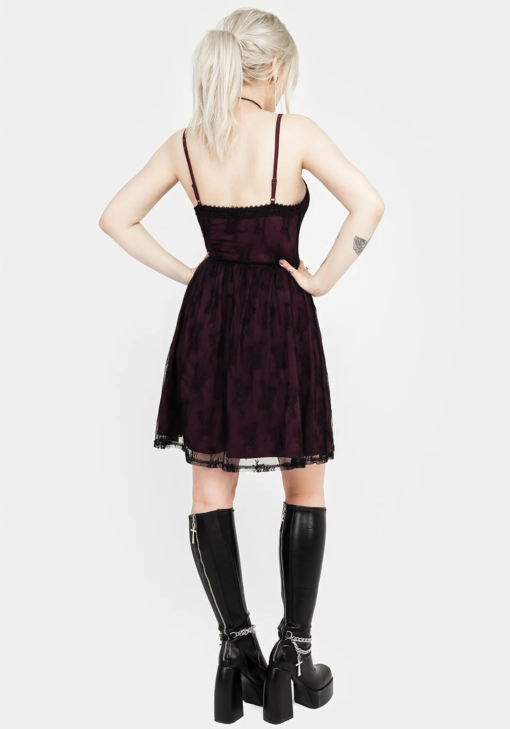 Anastasie Stretch Lace Mini Dress Playful touch Cool Draping