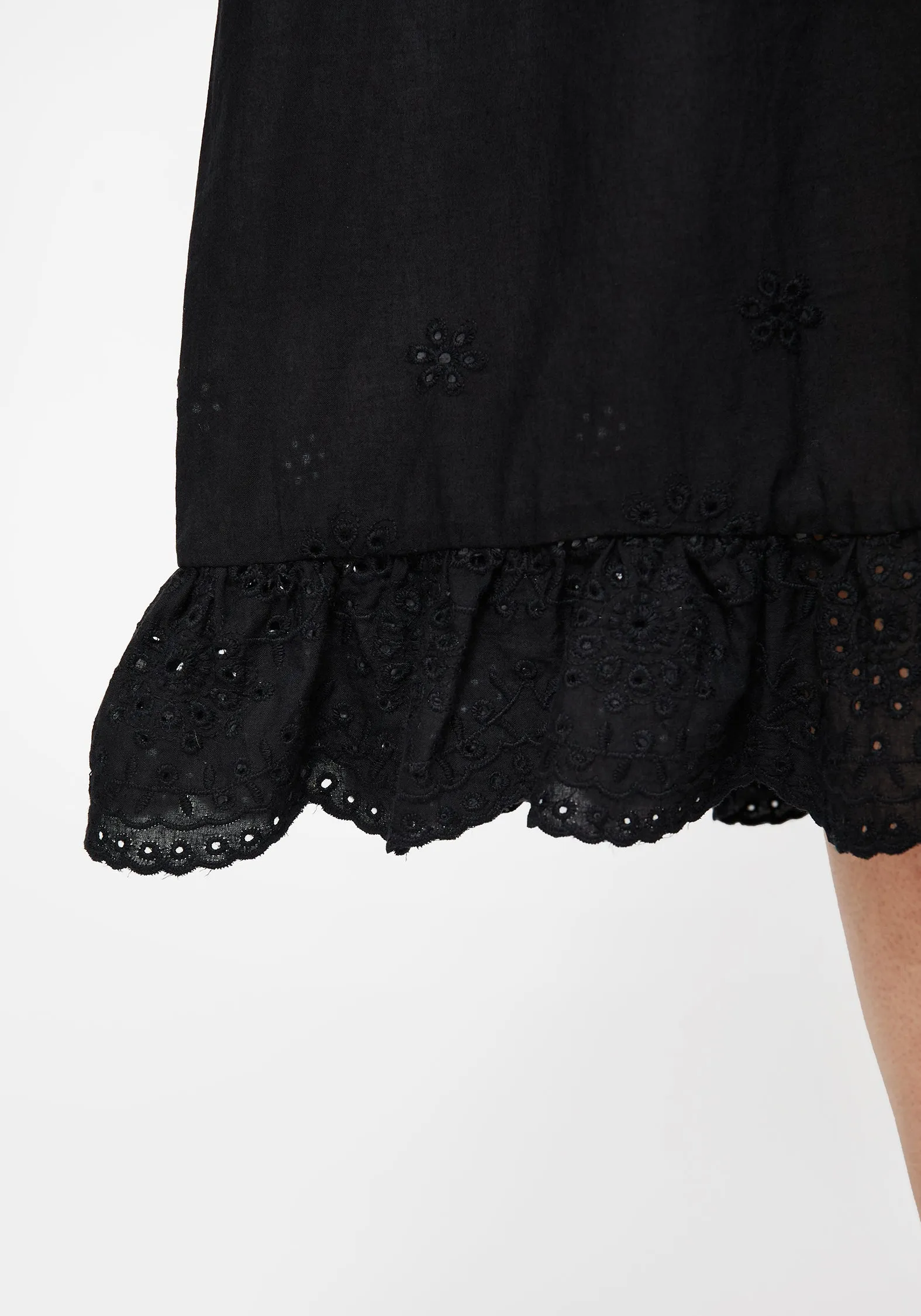 Laveau Embroidered Broderie Midi Dress Texture Edge