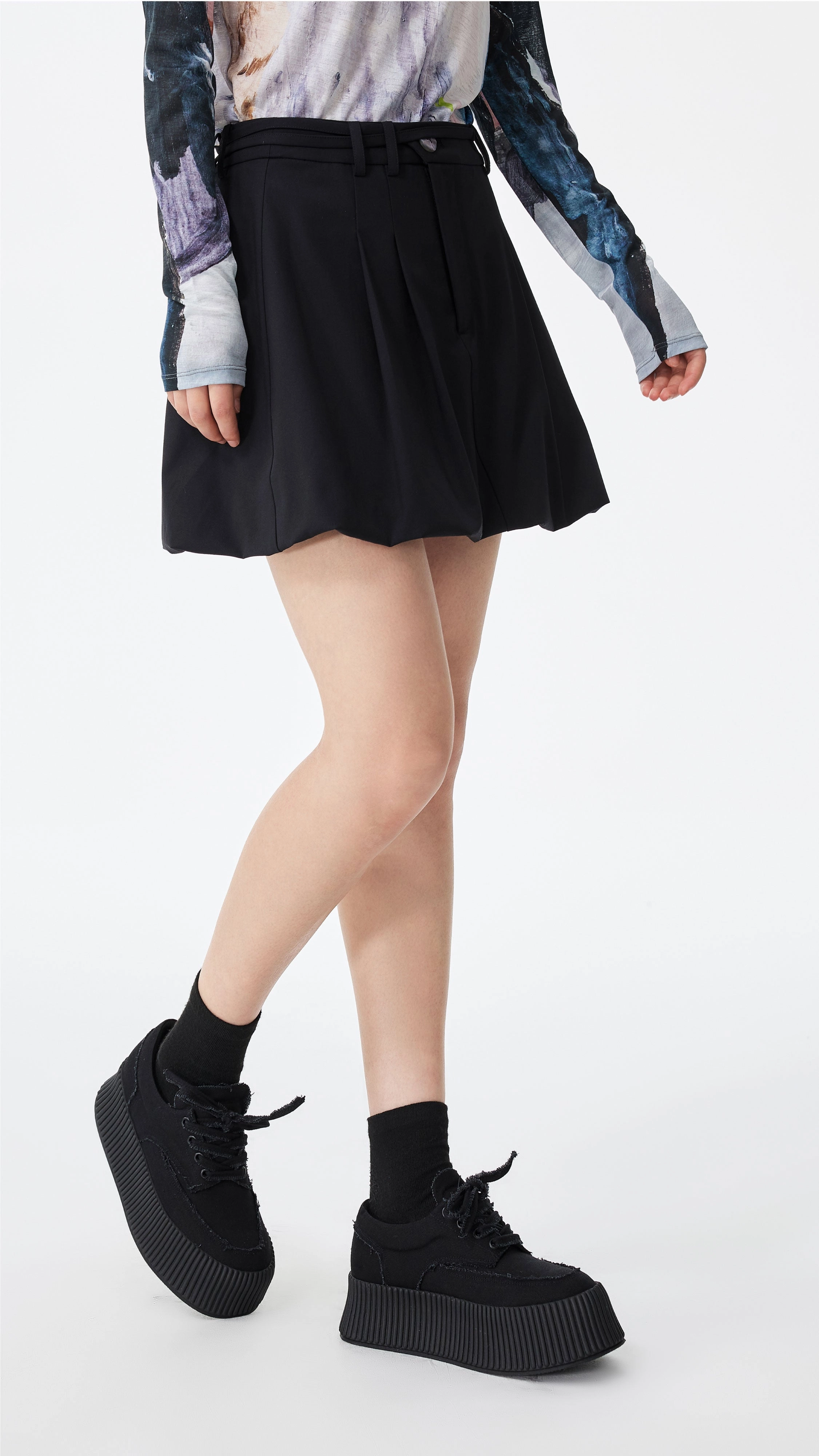 Flared hem Bubble Skirt