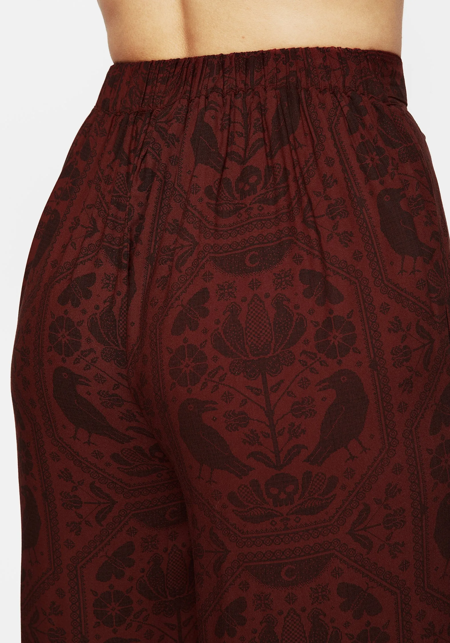 MultiPocketSystem Annabel Tie Waist Wide Leg Culotte Trousers - Rust