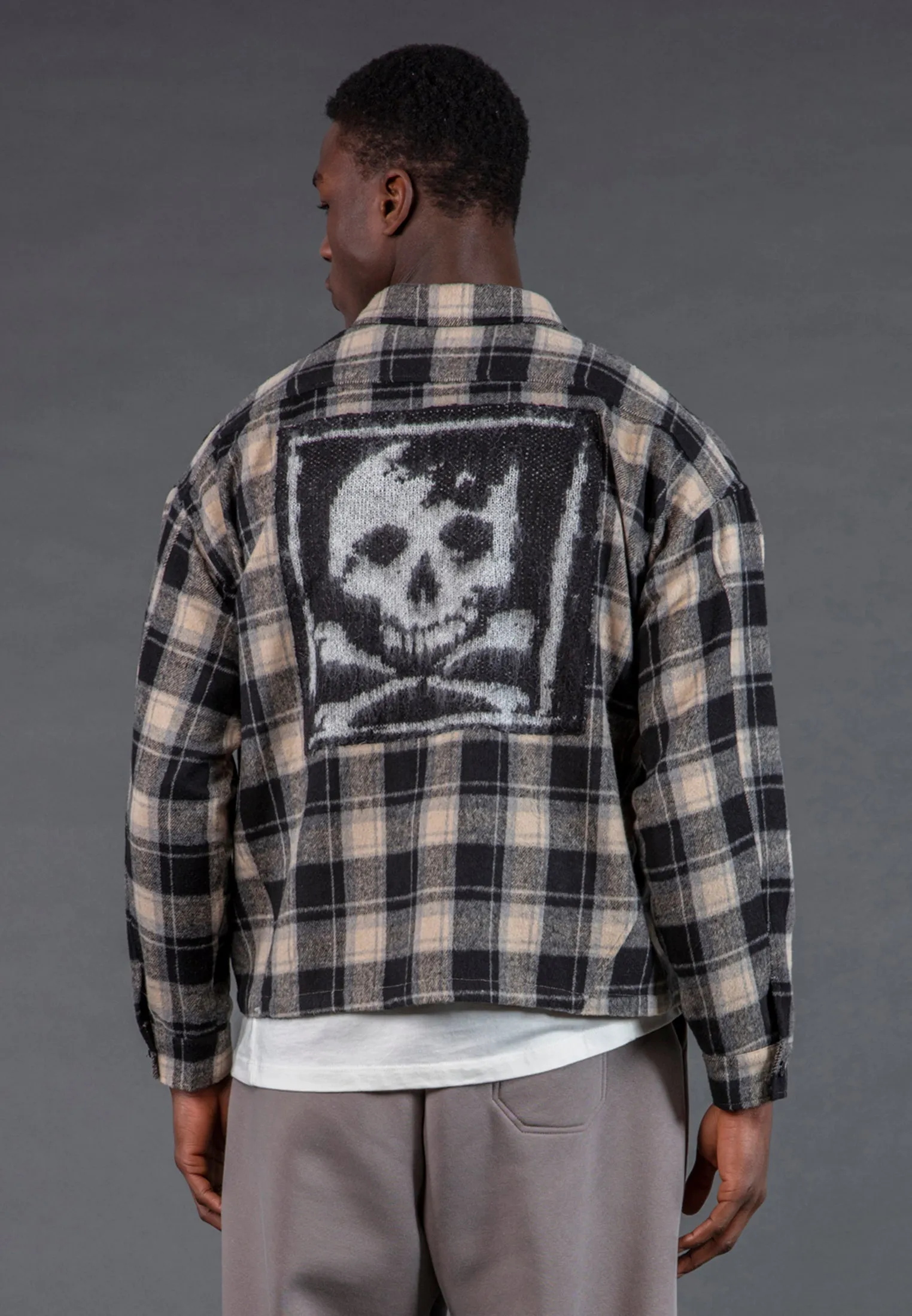 Quick Release Placket ANTARSIA SKULL SHIRT WHITE & BLACK