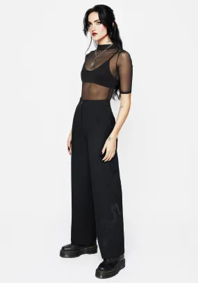 Light Wear Fit No Ride Up Design Slither Snake Embroidered Tailored Trousers