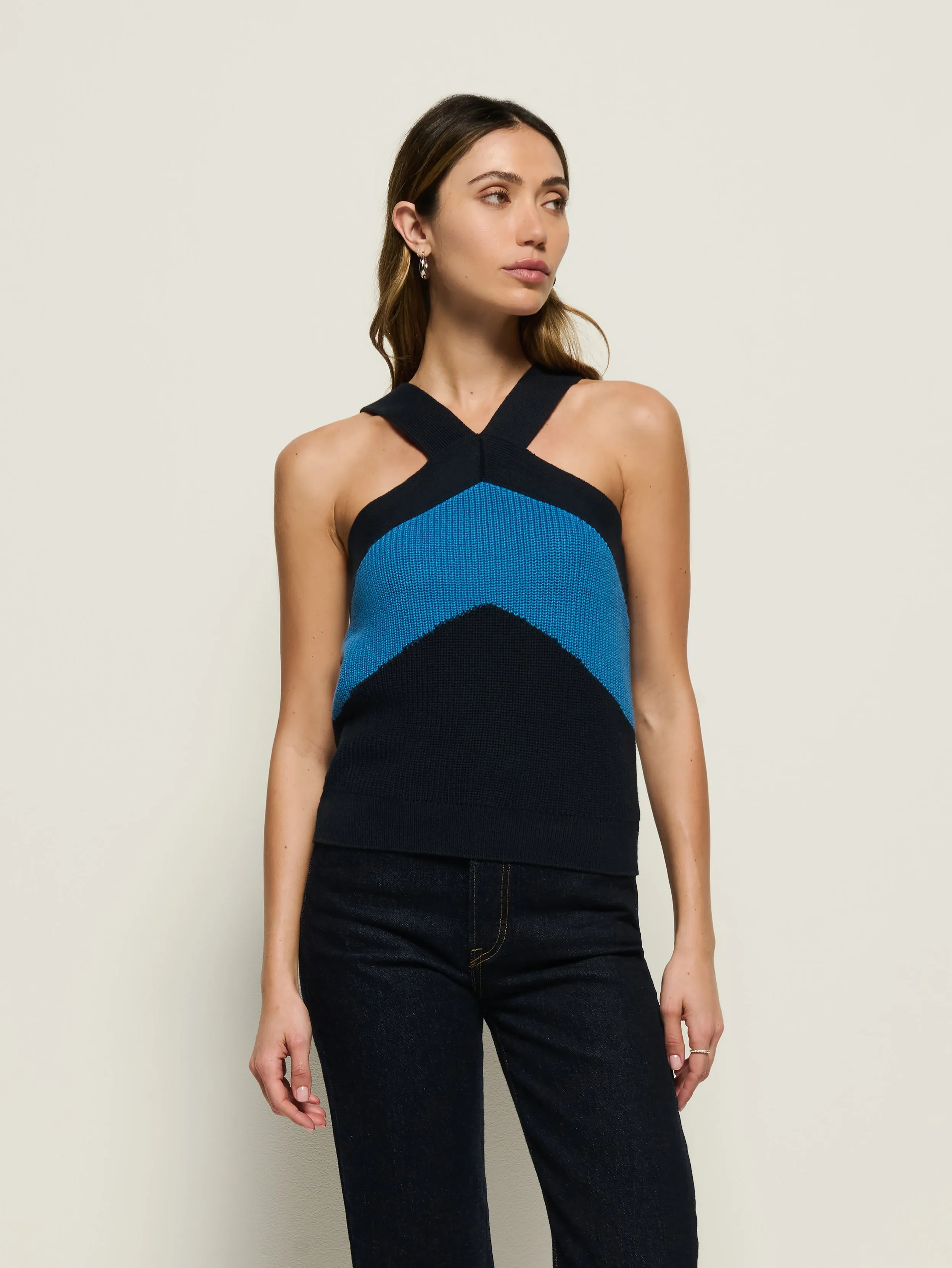 Indy Halter Sweater Ergonomic Sleeve Engineering