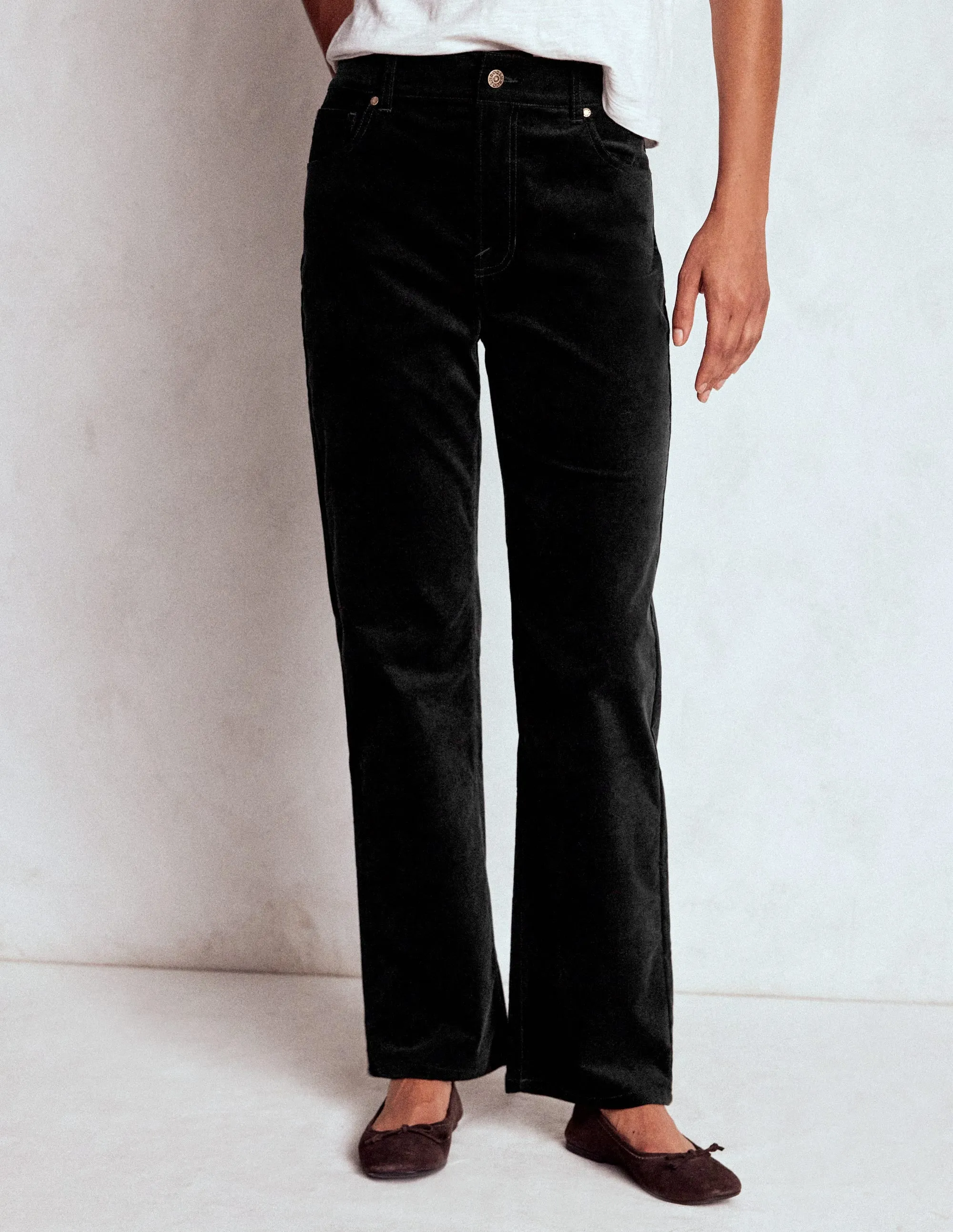Velveteen Straight Jeans-Black Hiking Gear Windproof coating