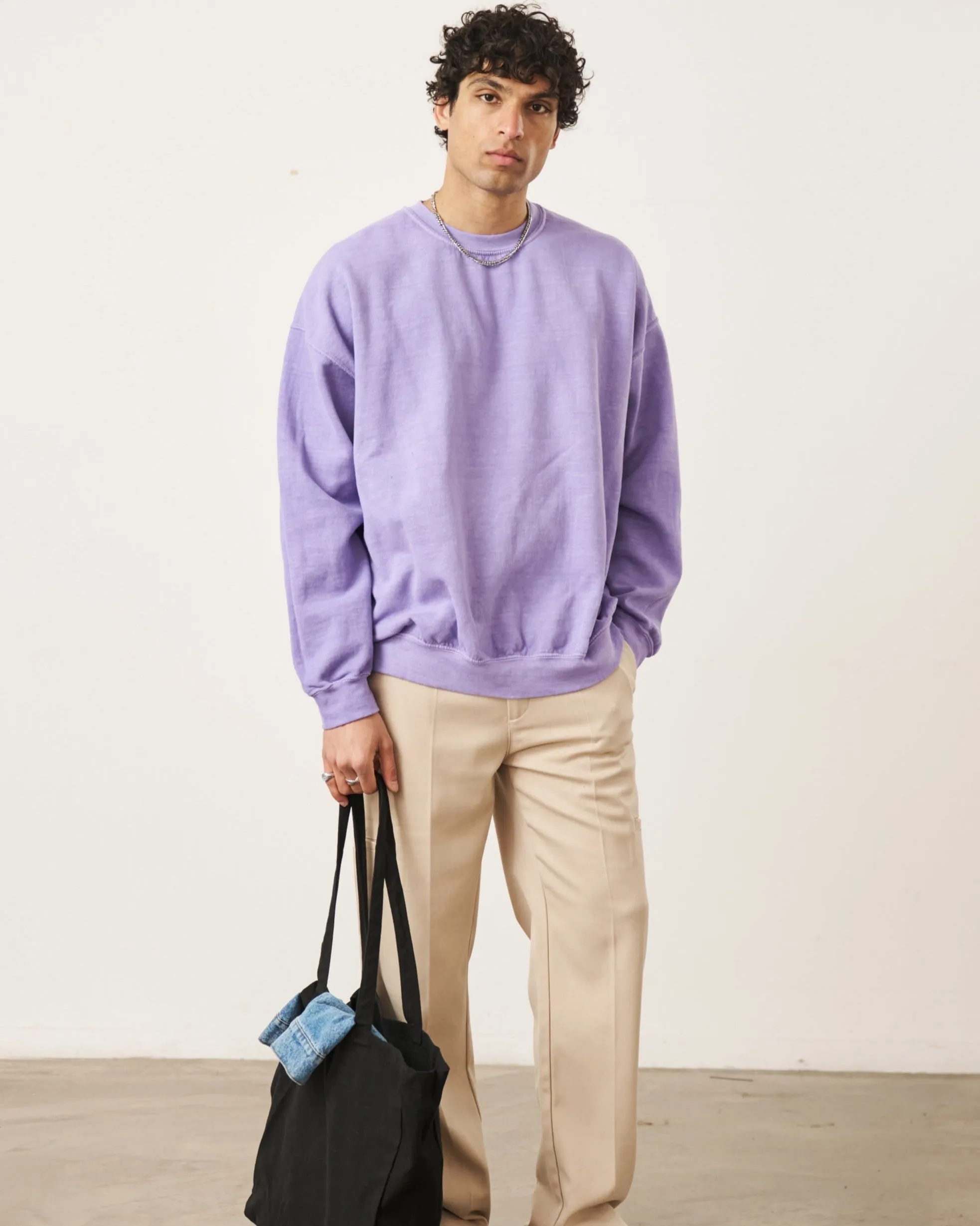 Essentials Vintage Washed Sweater - Orchid Sustainable Yarn