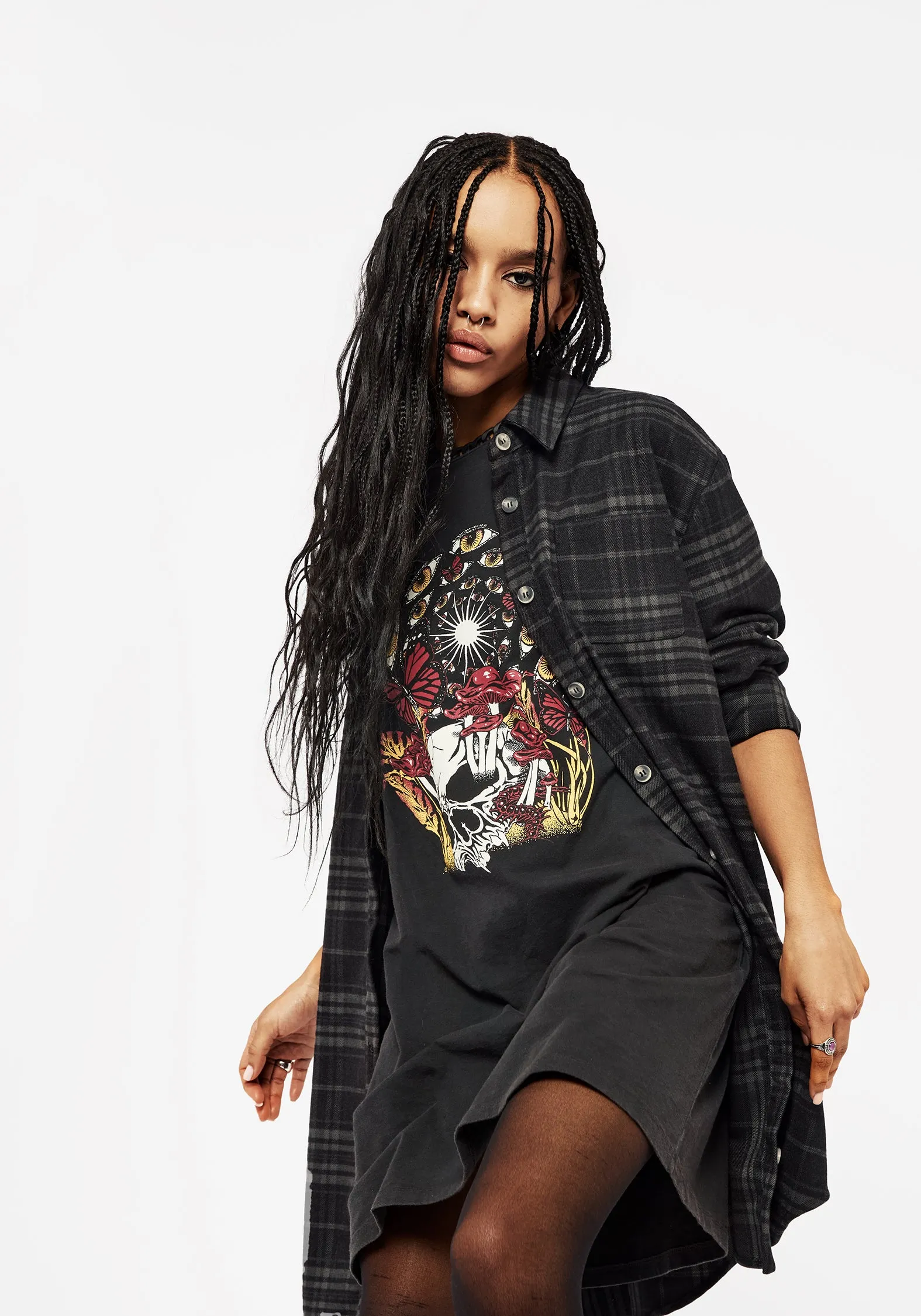 Mountain Retreat Reckless Check Longline Shirt