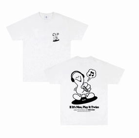 DISCO ONLY 'Play It Twice V6' Tee - White LowImpact Manufacturing