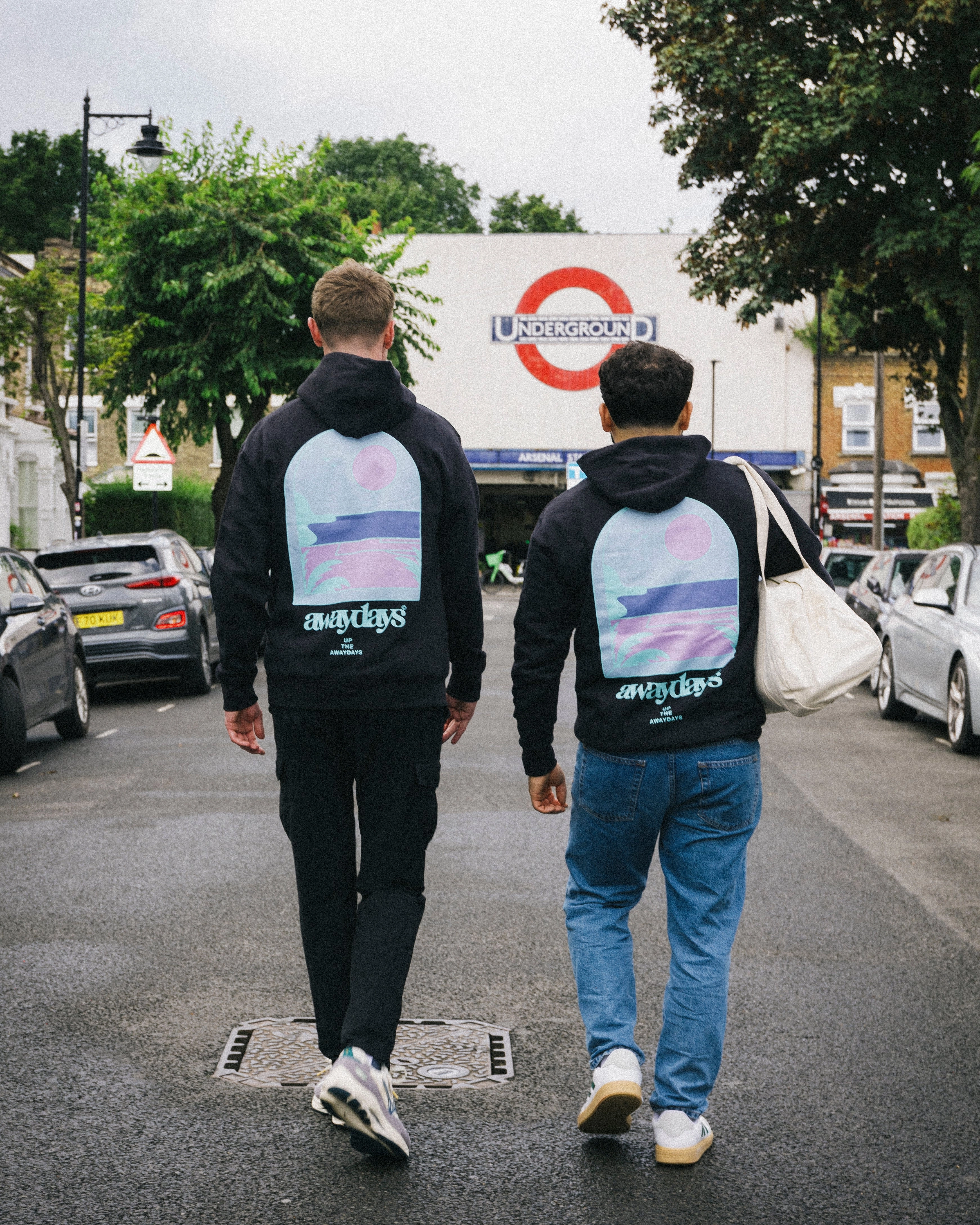 Street Times Bobcat like AwayDays 'Tropical Pitch' Hoodie - Black