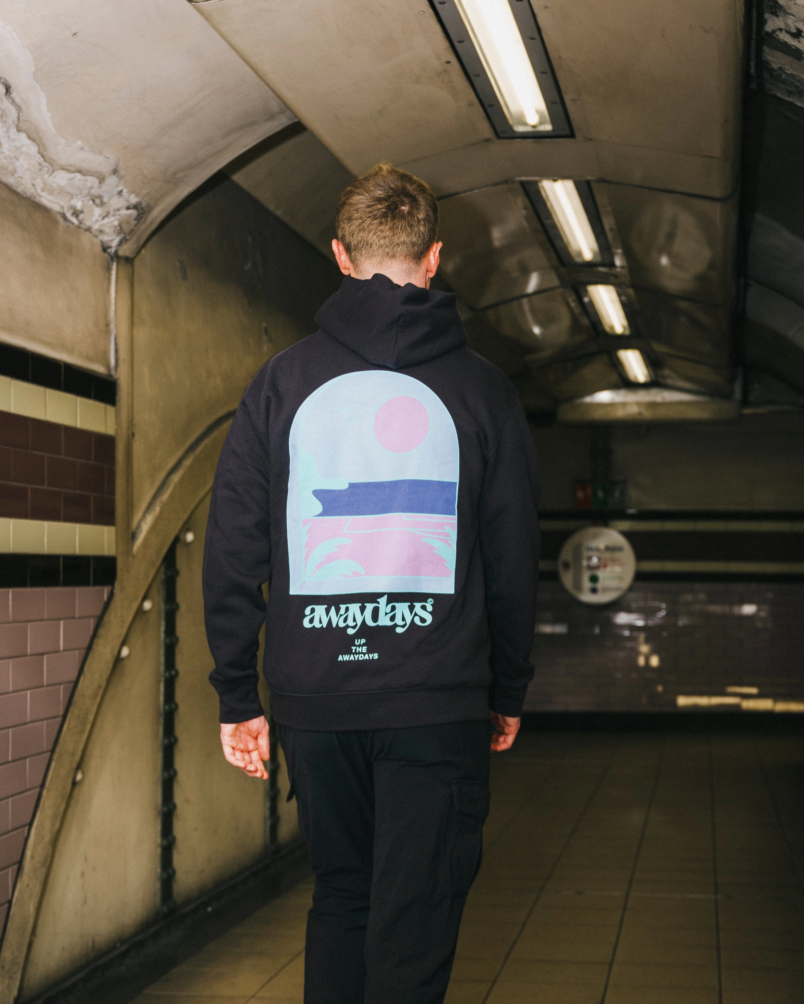 AwayDays 'Tropical Pitch' Hoodie - Black Double Needle Stitching