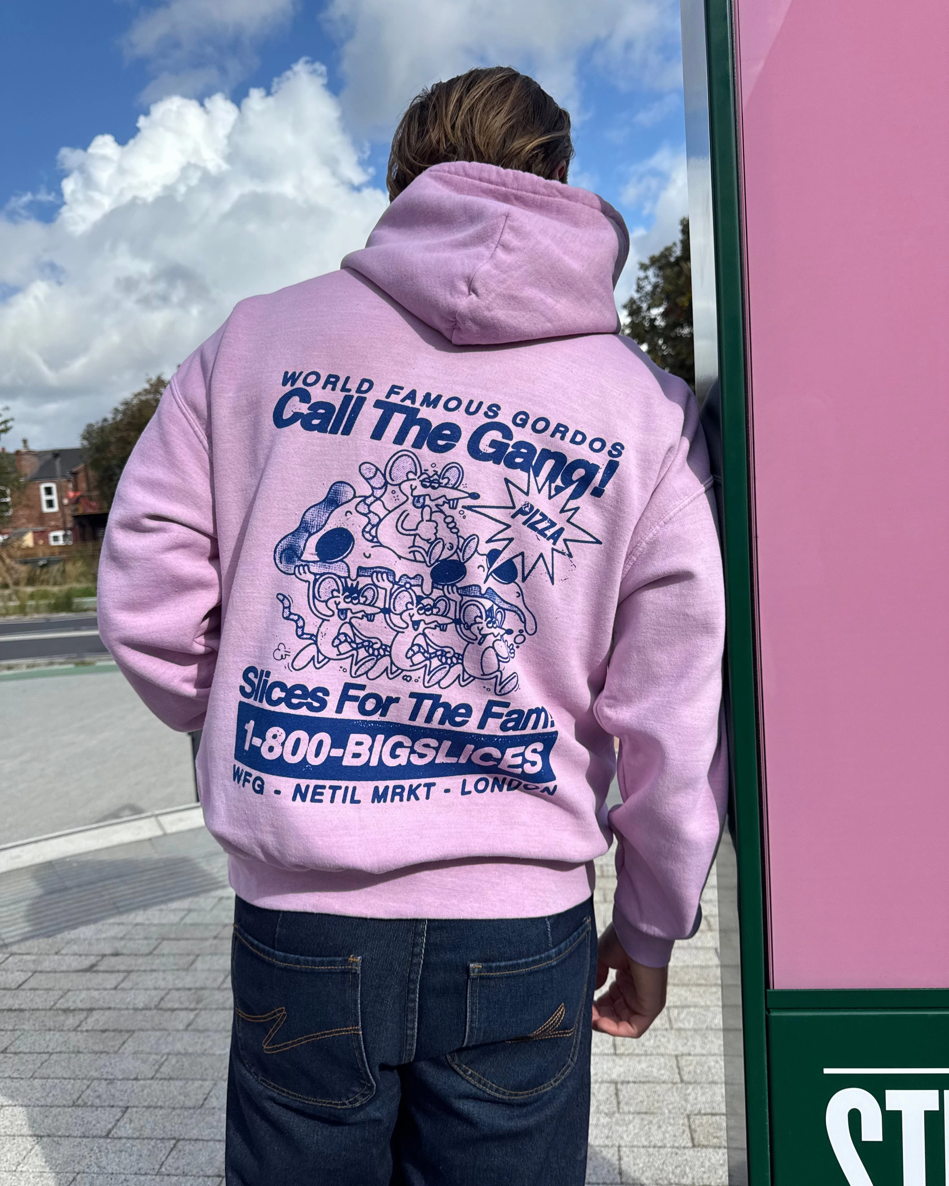 World Famous Gordos 'Call The Gang' Washed Hoodie - Pink Elk like