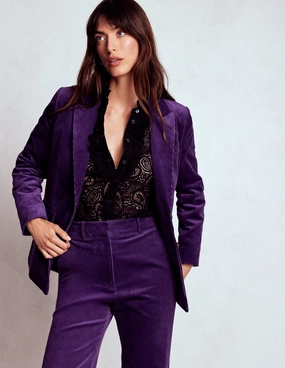 Refined Style Non Bulky Profile Stamford Cord Blazer-Mystical Purple