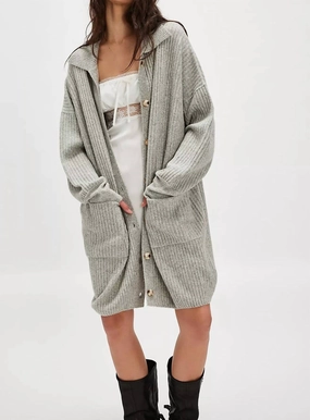 Winter Comfort Effortless Comfort Wear Emmy Cardigan In Sandstorm Heather