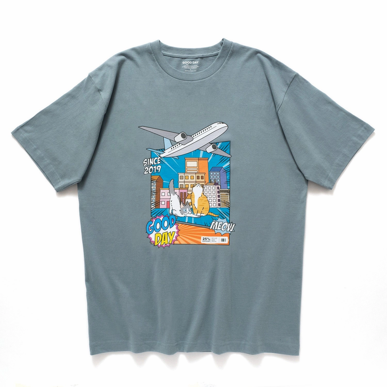 (ZT1538) Purrrfect View Graphic Tee outdoor concert Comfy Essentials Wear