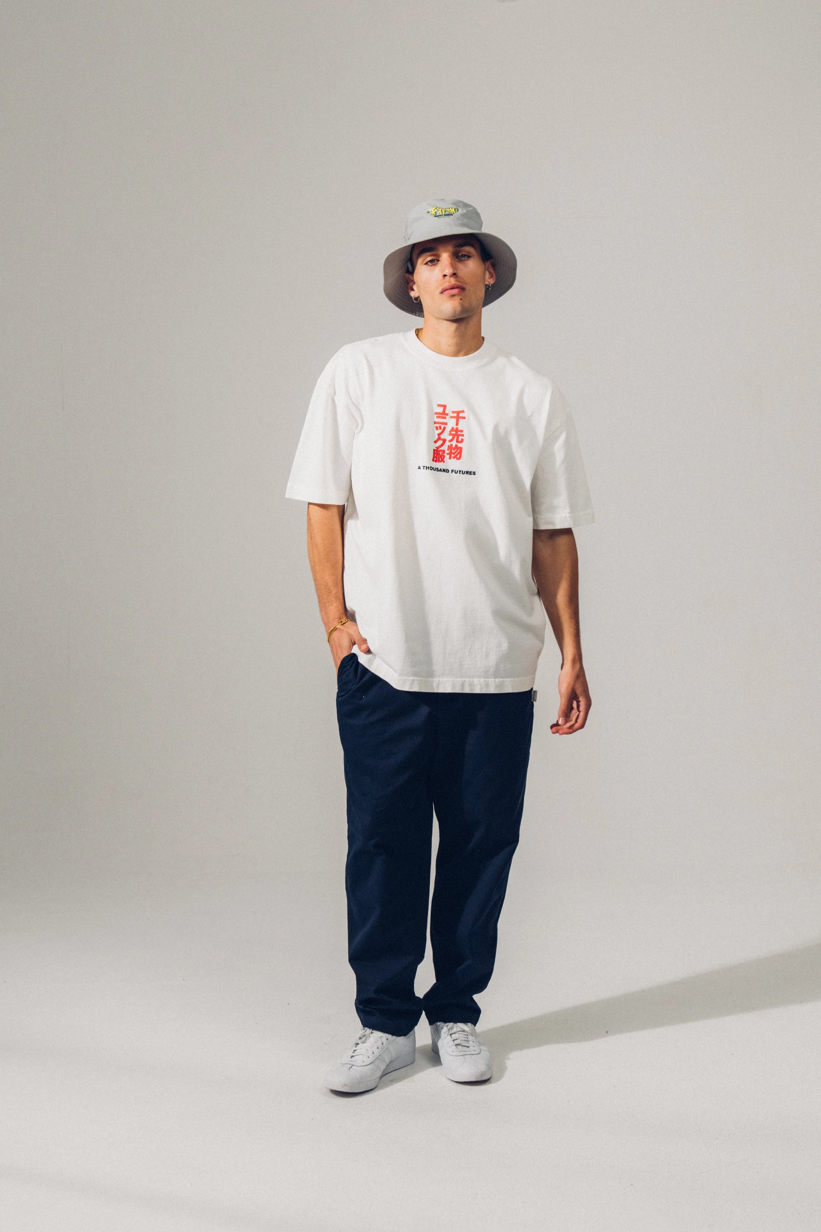 Perfect Layering Leisure Casual A Thousand Futures 'Tokyo' Embroidered Tee - White