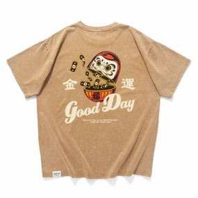 RibbedNeckBanding (ZT1673) Rich Daruma Graphic Tee
