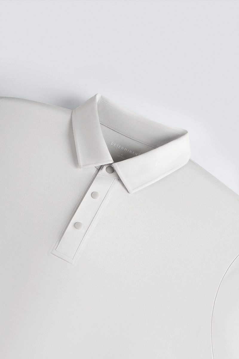 TemperatureRegulating Layer Quick-Dry Fabric Softex Snap-Front Polo | Light Grey GYFL01