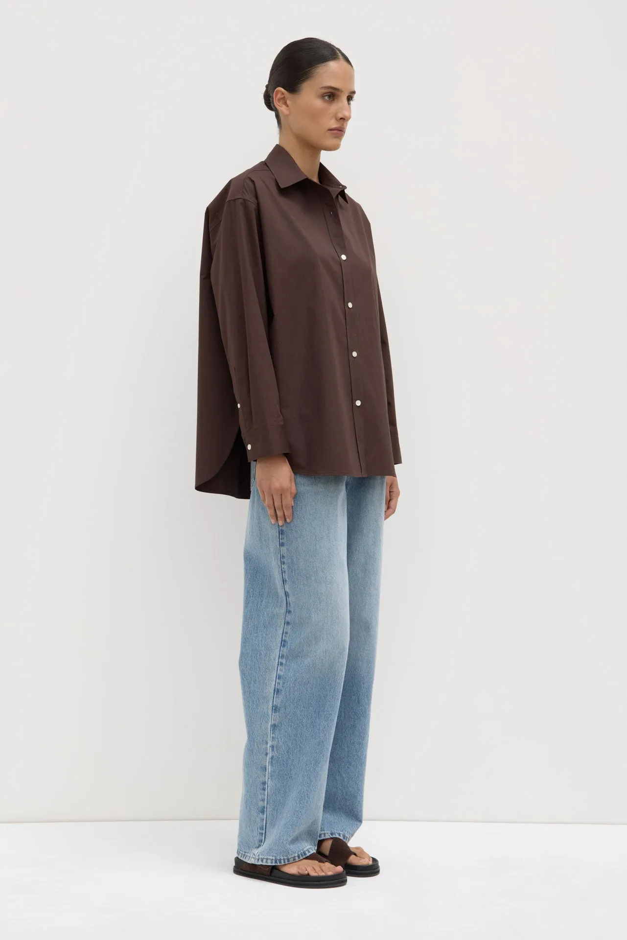 V-neck style Marigold Poplin Shirt