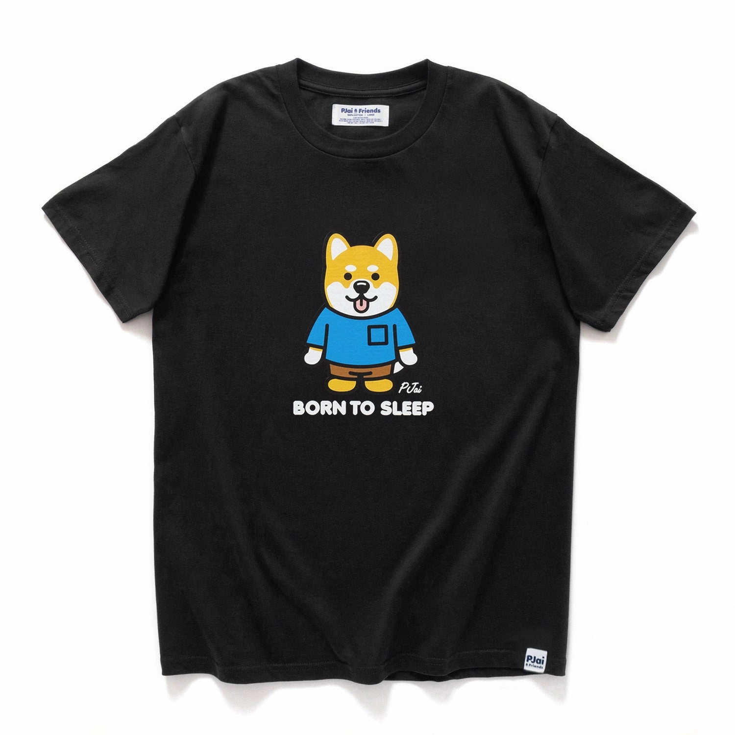 (ZT1300) PJai in Blue Graphic Tee Sleek And Stylish Classic Style Trend