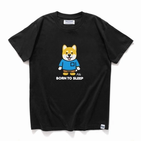 (ZT1300) PJai in Blue Graphic Tee loose but not baggy Quick Release Hem