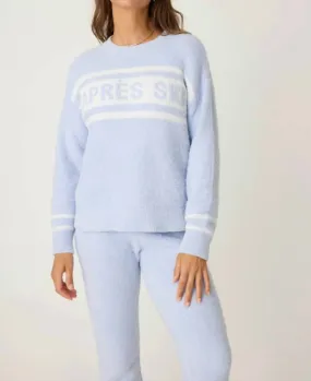 Warm Outfit Apres All Day Snuggle Sweater In Blue Whisper