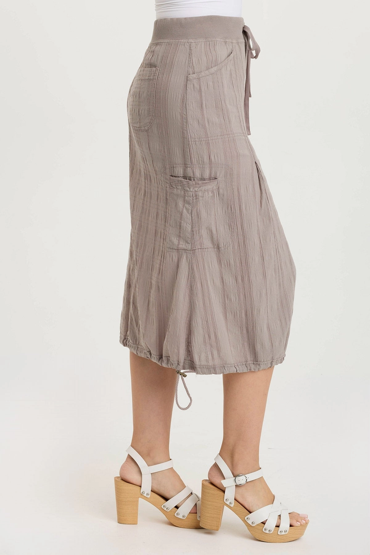 Aracelle Textured Gauze Cargo Bubble Hem Skirt Polka Dot
