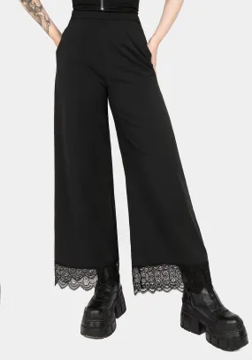 FlexibleKnees Araneo Lace Hem Wide Leg Trousers