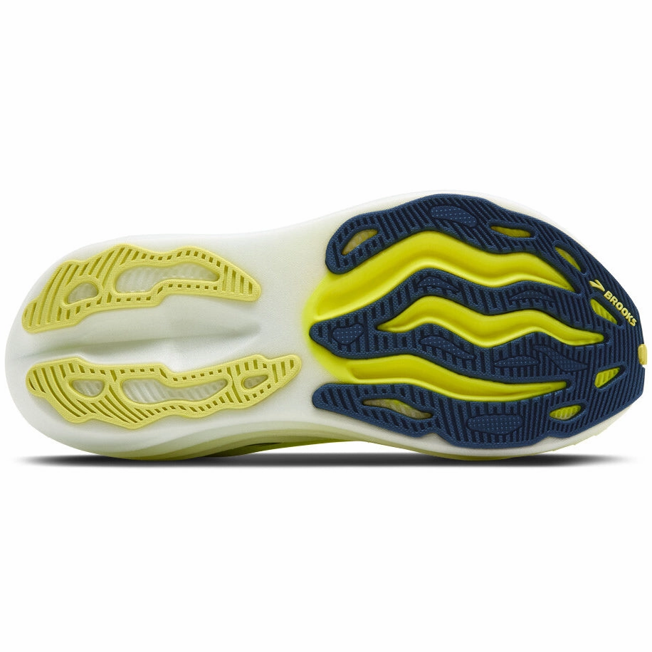 Men's Glycerin Max Running Shoes Lime / Navy Peony / White Tread Pattern