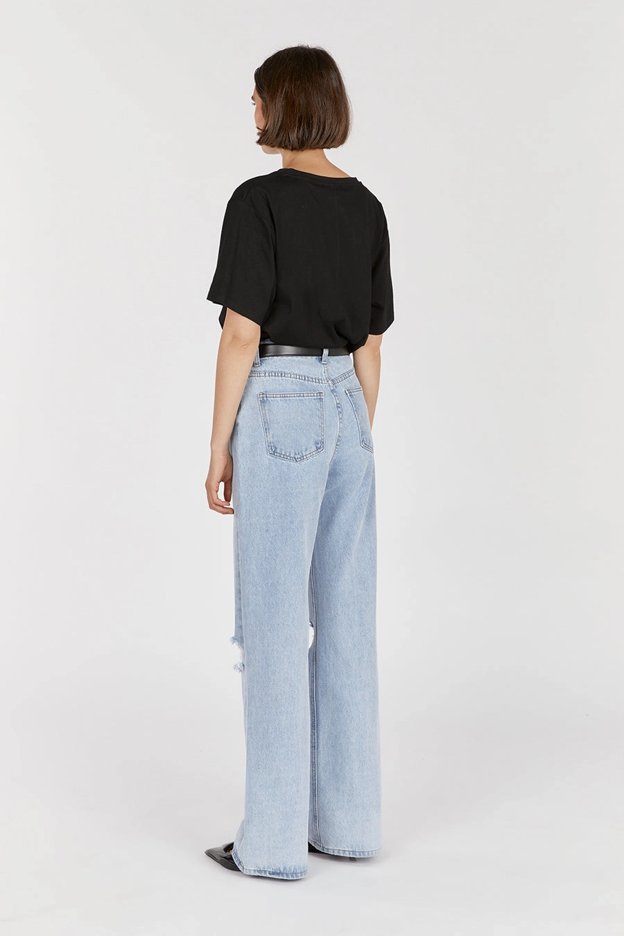 Office Wear Easy Motion ARCHIE BLUE HIGH RISE RIPPED JEAN