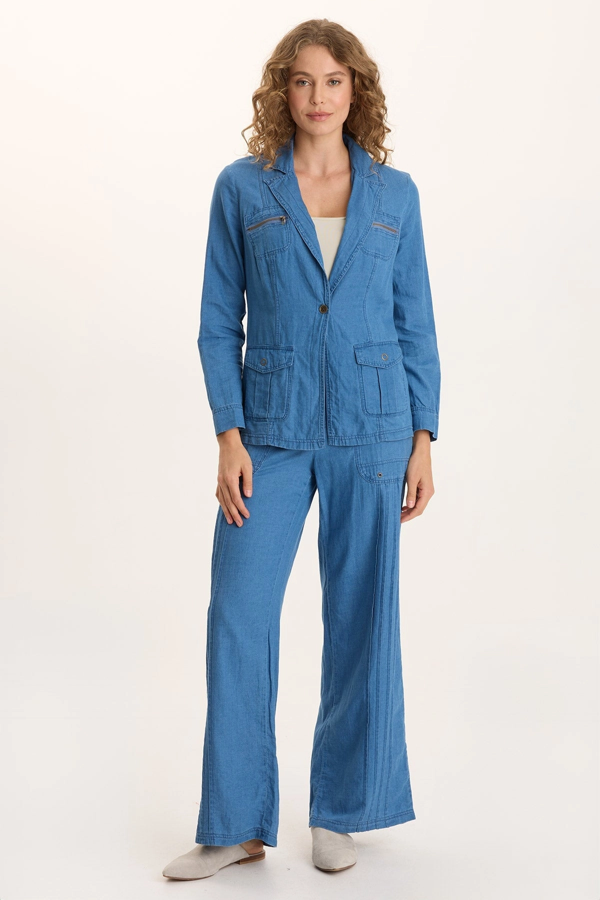 Arvid Mock Denim Pull-On Wide Leg Pant Utility Fit